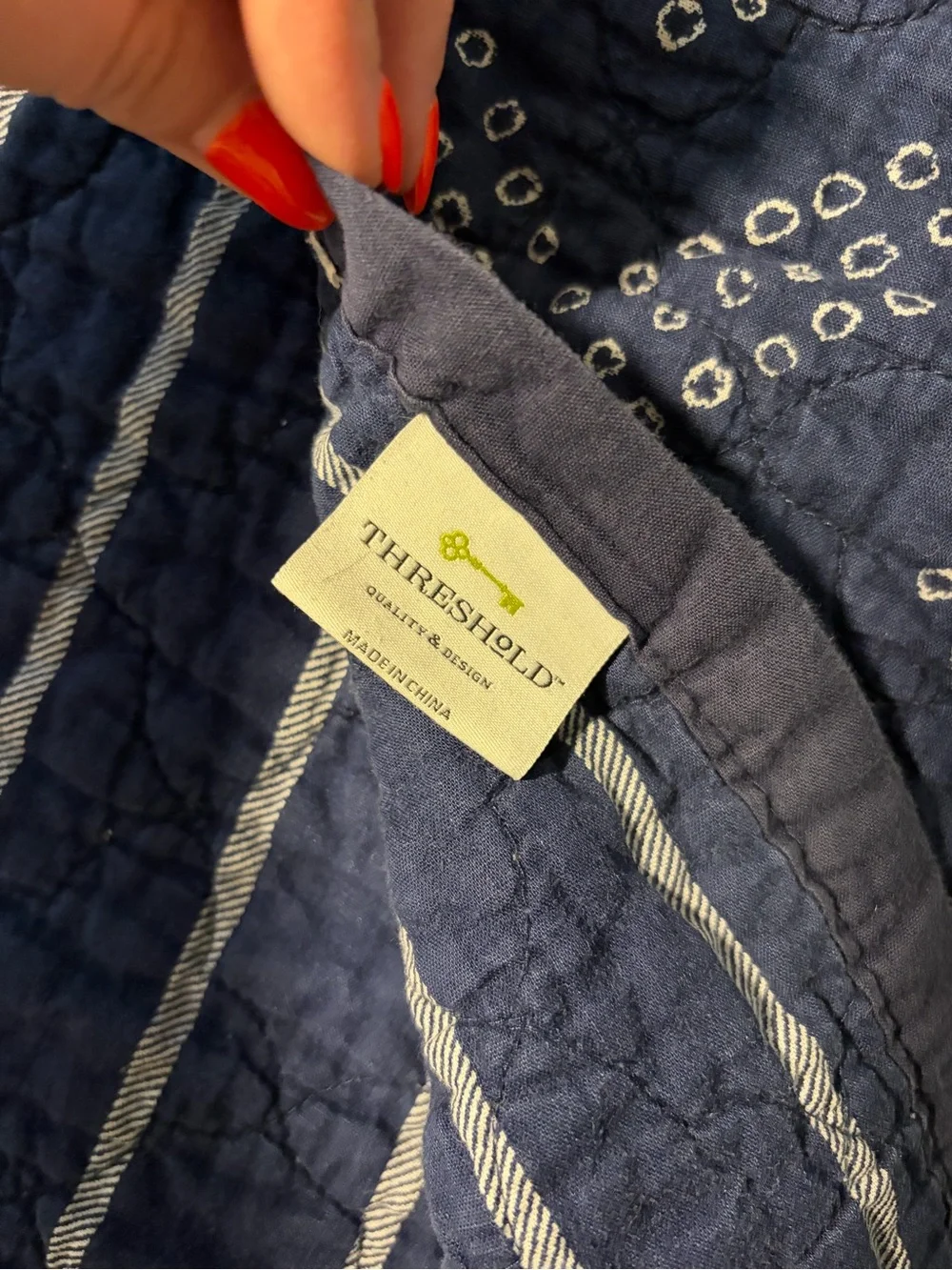Threshold Navy Blue Quilt 100% Cotton